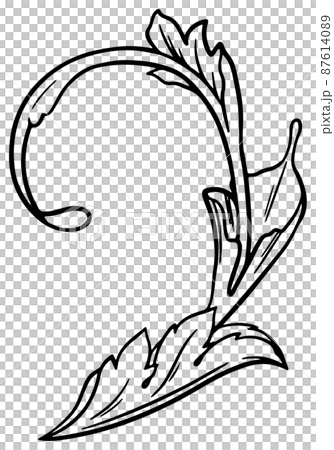 Hand-painted monochrome ivy pattern single item vector material 87614089
