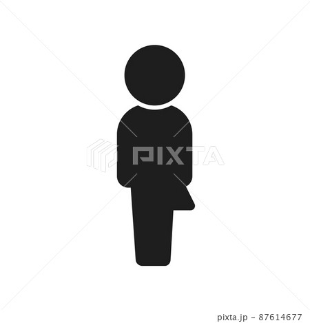 男性と女性の両方のシルエットを持つアイコン - ジェンダーレス・中性的・ノンバイナリーのイメージ素材 87614677