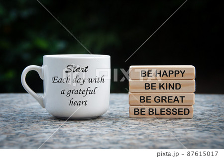 Motivational quote of starting off with a new day. Motivational concept 87615017