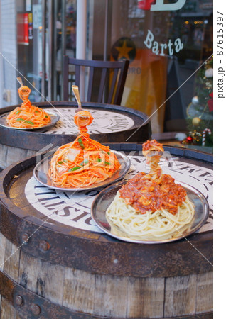 激安スーパー 食品サンプル スパゲッティ パスタ フォーク