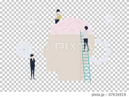 脳をブーストさせる日本人チームのイラスト素材 87616919