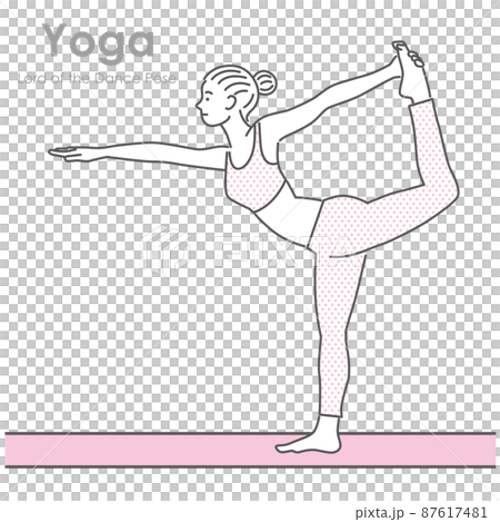 Illustration of a woman doing yoga indoors Illustration of a woman doing yoga indoors 87617481