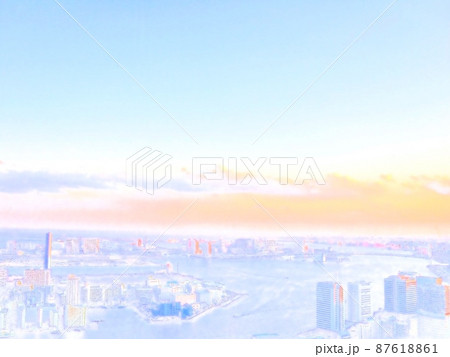 東京の湾岸風景。イラスト風の写真。 87618861