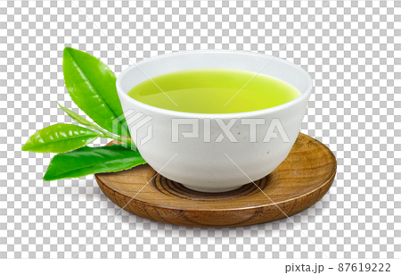 Green tea Sencha Teacup Illustration Real 87619222