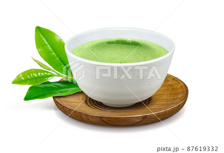 抹茶 粉茶 湯呑み イラスト リアル  87619332