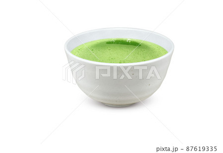 抹茶 粉茶 湯呑み イラスト リアル  87619335