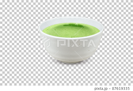抹茶 粉茶 湯呑み イラスト リアル  87619335