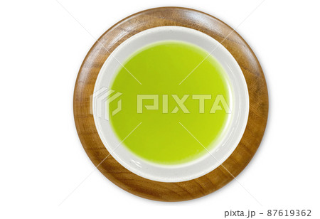 緑茶 煎茶 湯呑み イラスト リアル 俯瞰 緑茶 煎茶 湯呑み イラスト リアル 俯瞰 87619362