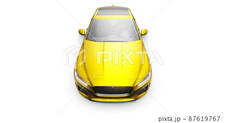 Gold Premium sports sedan. 3D illustration 87619767