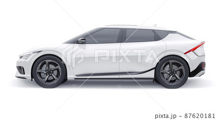 Newest electric family crossover (SUV) for the city. 3d illustration. Newest electric family crossover (SUV) for the city. 3d illustration. 87620181