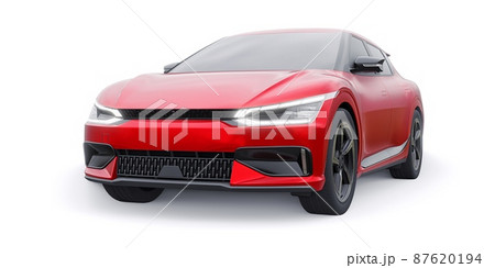 Newest electric family crossover (SUV) for the city. 3d illustration. Newest electric family crossover (SUV) for the city. 3d illustration. 87620194
