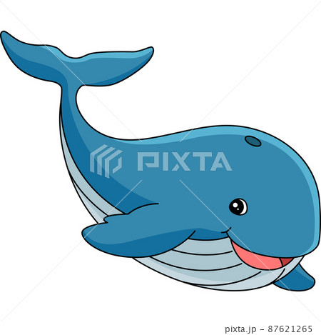 Whale Cartoon Colored Clip art Illustrationのイラスト素材