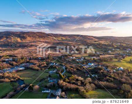 Aerial view of Glenties in County Donegal, Ireland Aerial view of Glenties in County Donegal, Ireland 87621649