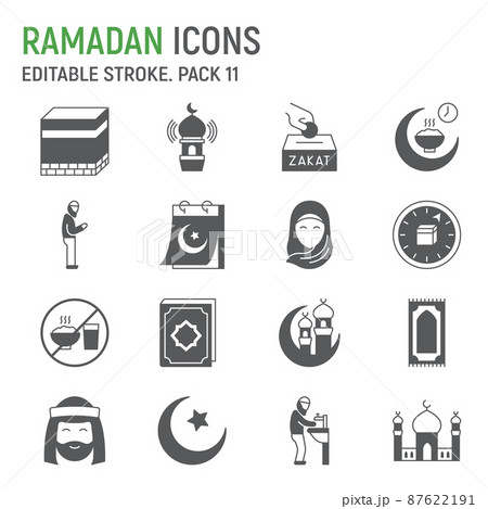 Ramadan glyph icon set Ramadan glyph icon set 87622191