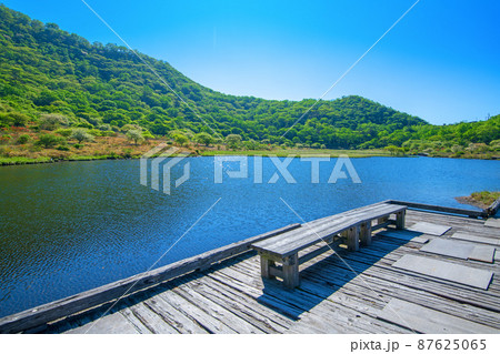 赤城公園　覚満淵　遊歩道からの眺め　木道　初夏の風景　　　 87625065