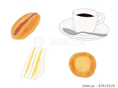 パンとコーヒー(手描き) パンとコーヒー(手描き) 87625626