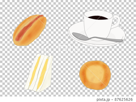 パンとコーヒー(手描き) パンとコーヒー(手描き) 87625626