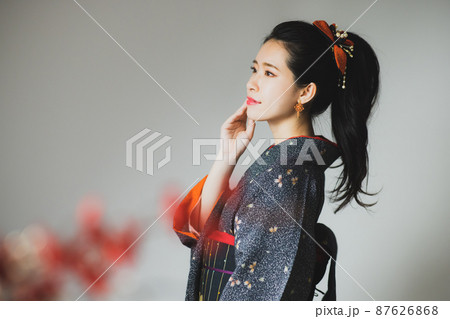 着物　黒の小紋 87626868