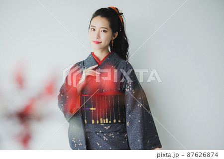 着物　黒の小紋 87626874