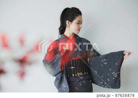 着物　黒の小紋 87626878