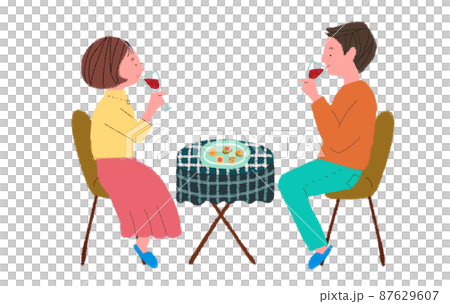 Couple dating on the terrace 87629607