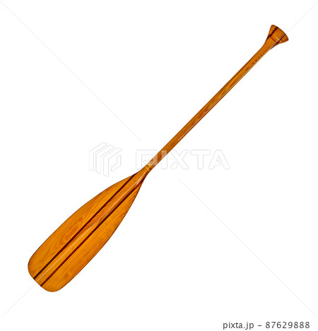 Wooden paddle for kayak isolated on white background. 87629888
