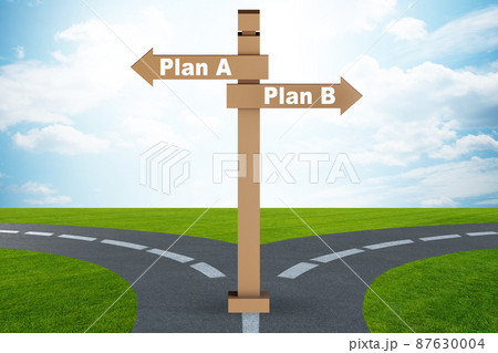 Concept of choosing between Plan A or Plan B 87630004