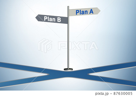 Concept of choosing between Plan A or Plan B Concept of choosing between Plan A or Plan B 87630005