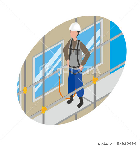 建築足場と作業員 87630464