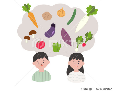 野菜嫌いな子供たちのイメージイラスト 87630962