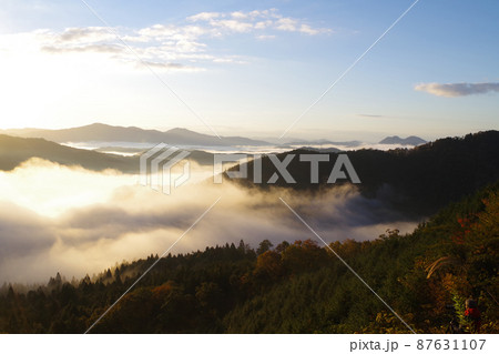 北広島町豊平いわみ路峠の雲海 北広島町豊平いわみ路峠の雲海 87631107