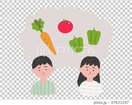 Image illustration of children who dislike vegetables Image illustration of children who dislike vegetables 87631207