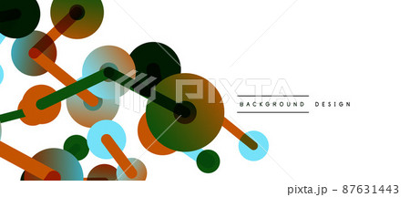 Abstract background. Round dots connected by lines. Trendy techno business template for wallpaper, banner, background or landing 87631443