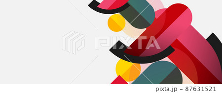 Round geometric shapes lines and circles. Vector template for wallpaper banner background or landing page 87631521