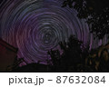 カラフルにうつるぐるぐる回る幻想的な星空 87632084