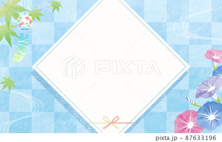 風鈴と朝顔の夏の和風のベクターイラスト背景 風鈴と朝顔の夏の和風のベクターイラスト背景 87633196