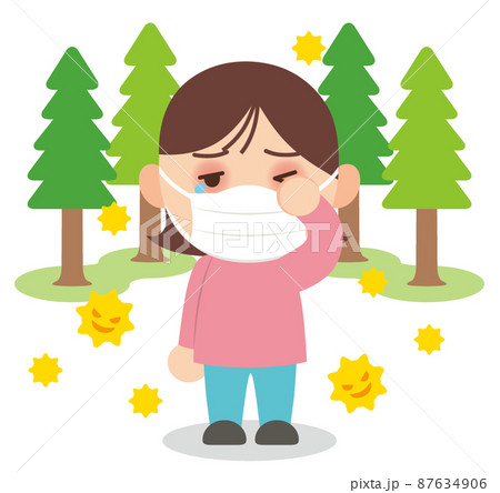 花粉症に苦しむ女性・主線なし 花粉症に苦しむ女性・主線なし 87634906