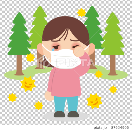 花粉症に苦しむ女性・主線なし 花粉症に苦しむ女性・主線なし 87634906