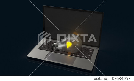 The notebook and light bulb for business or creative concept 3d rendering The notebook and light bulb for business or creative concept 3d rendering 87634953