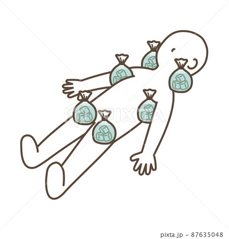 熱中症の時に体を冷やしているときのイラスト 87635048