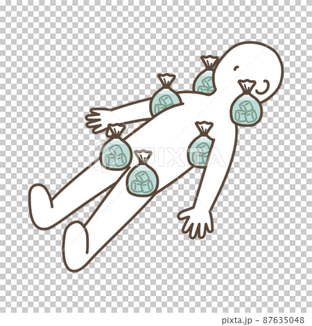 熱中症の時に体を冷やしているときのイラスト 87635048