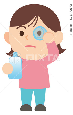 洗眼をする女性・主線なし 洗眼をする女性・主線なし 87635078