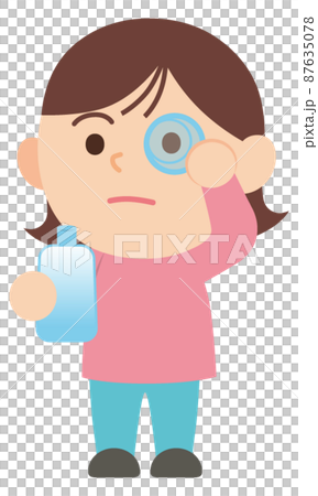 洗眼をする女性・主線なし 洗眼をする女性・主線なし 87635078