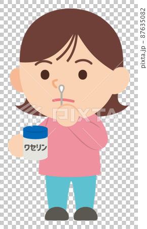 A woman who puts petrolatum on her nose, no main line A woman who puts petrolatum on her nose, no main line 87635082