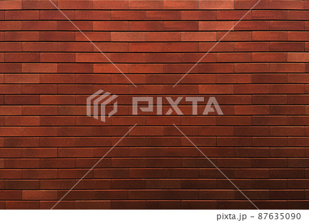 レッドブラウンのレンガタイルの壁の横長の背景画像 レッドブラウンのレンガタイルの壁の横長の背景画像 87635090