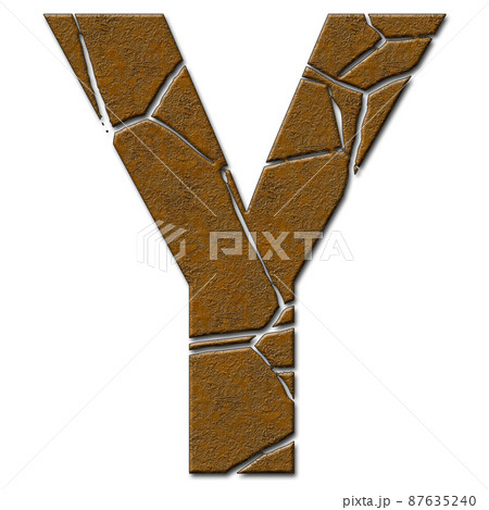 3D render of  alphabet capital letter with cracks 87635240
