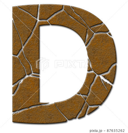 3D render of  alphabet capital letter with cracks 87635262
