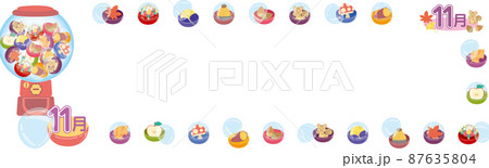 11月のガチャポンマシーン_横長タイトルセット_シンプルガチャマシン 87635804