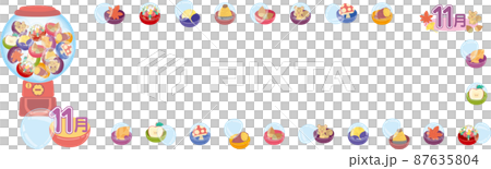 11月のガチャポンマシーン_横長タイトルセット_シンプルガチャマシン 87635804