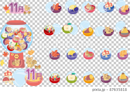 11月のガチャポンイラスト_セット_リス入り 87635818